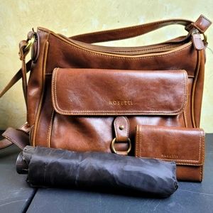 ROSETTI Brown Purse Ladies Hand Bag Style Shoulder Tote - With Wallet & umbrella